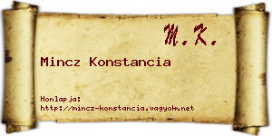Mincz Konstancia névjegykártya